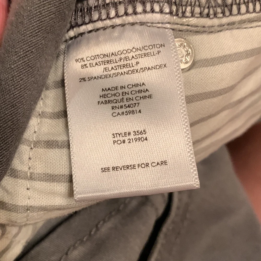 Cabi size 8 x 30” skinny high rise stretch jeans smoke Pearl gray barely worn